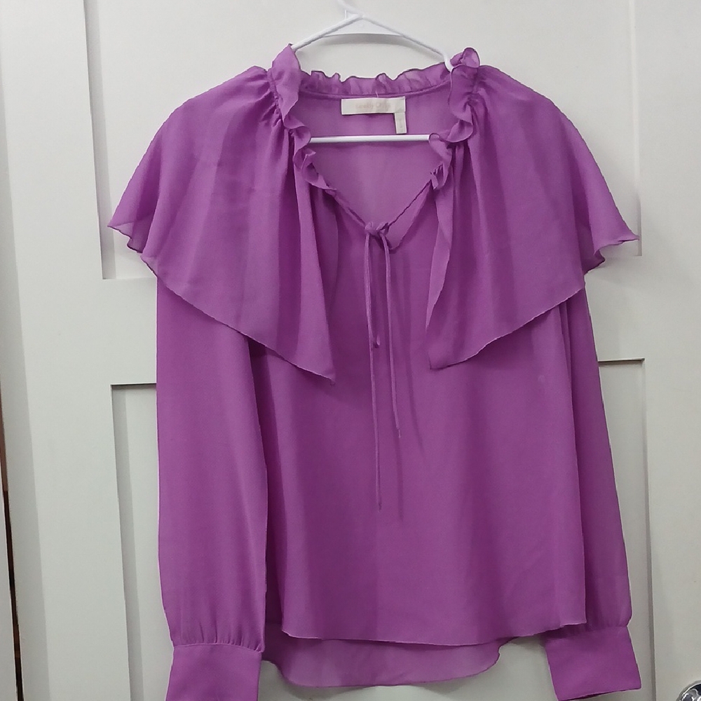 See By Chloe Lavender Blouse with Ruffle Detail